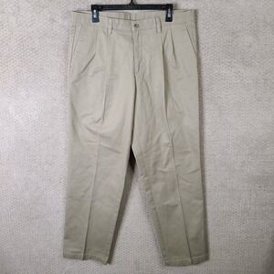 Vintage Dockers Pants Mens 36x32 Khaki Individual Fit Waistband Pleated Chino
